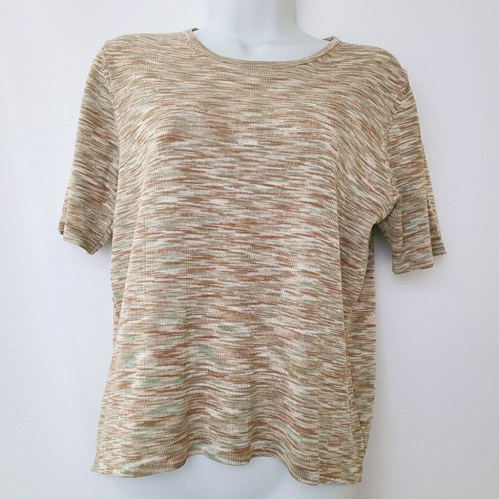 Evelyn & Arthur 100% Silk Space Knit Short Sleeve Shirt – Size M